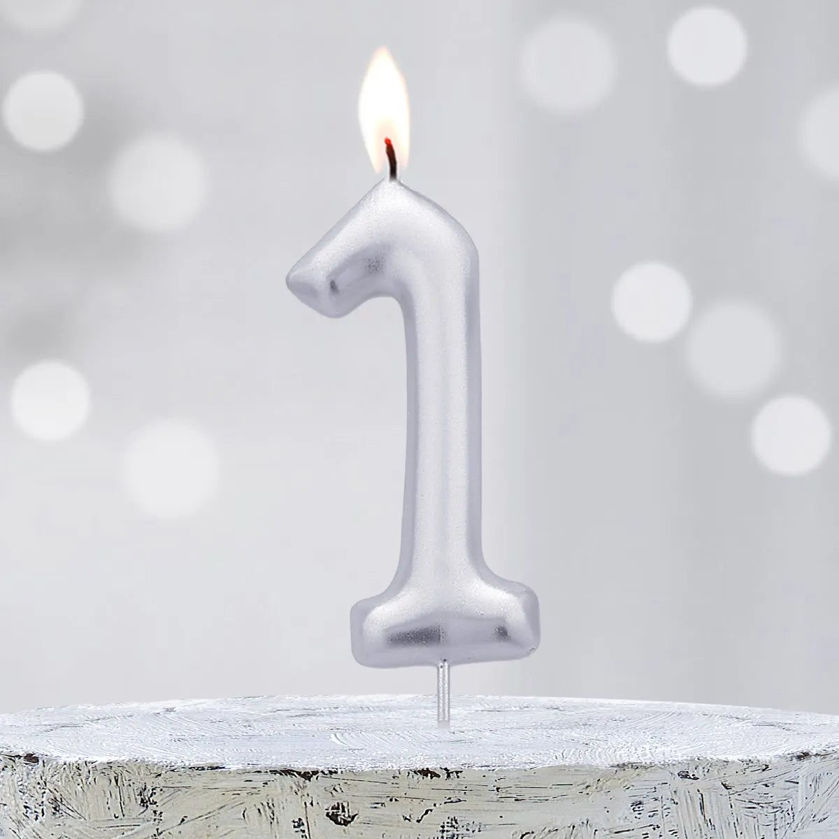 Velas Aniversário Números Prata
