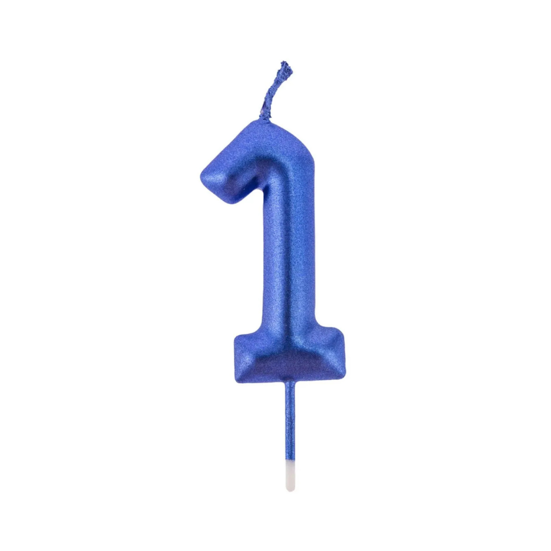 Velas Aniversário Números Azul Real