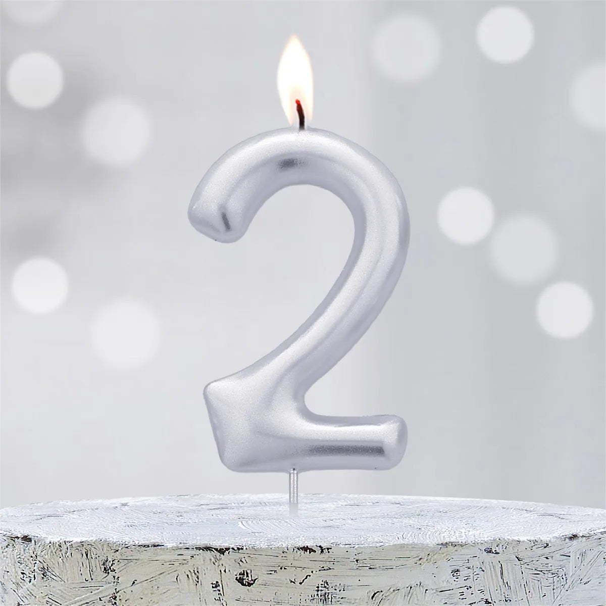 Velas Aniversário Números Prata