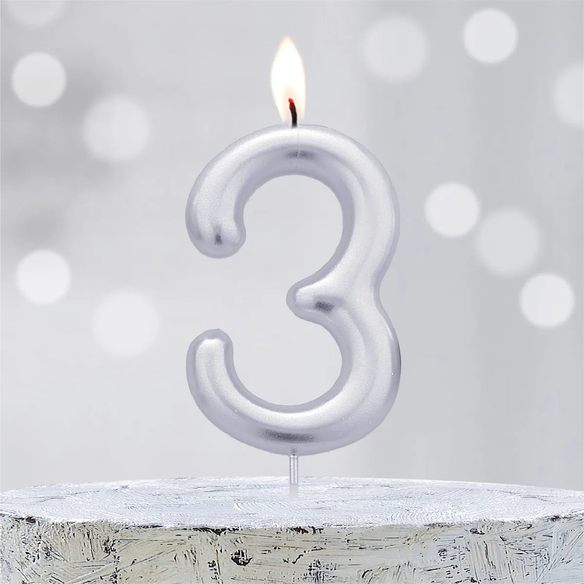 Velas Aniversário Números Prata