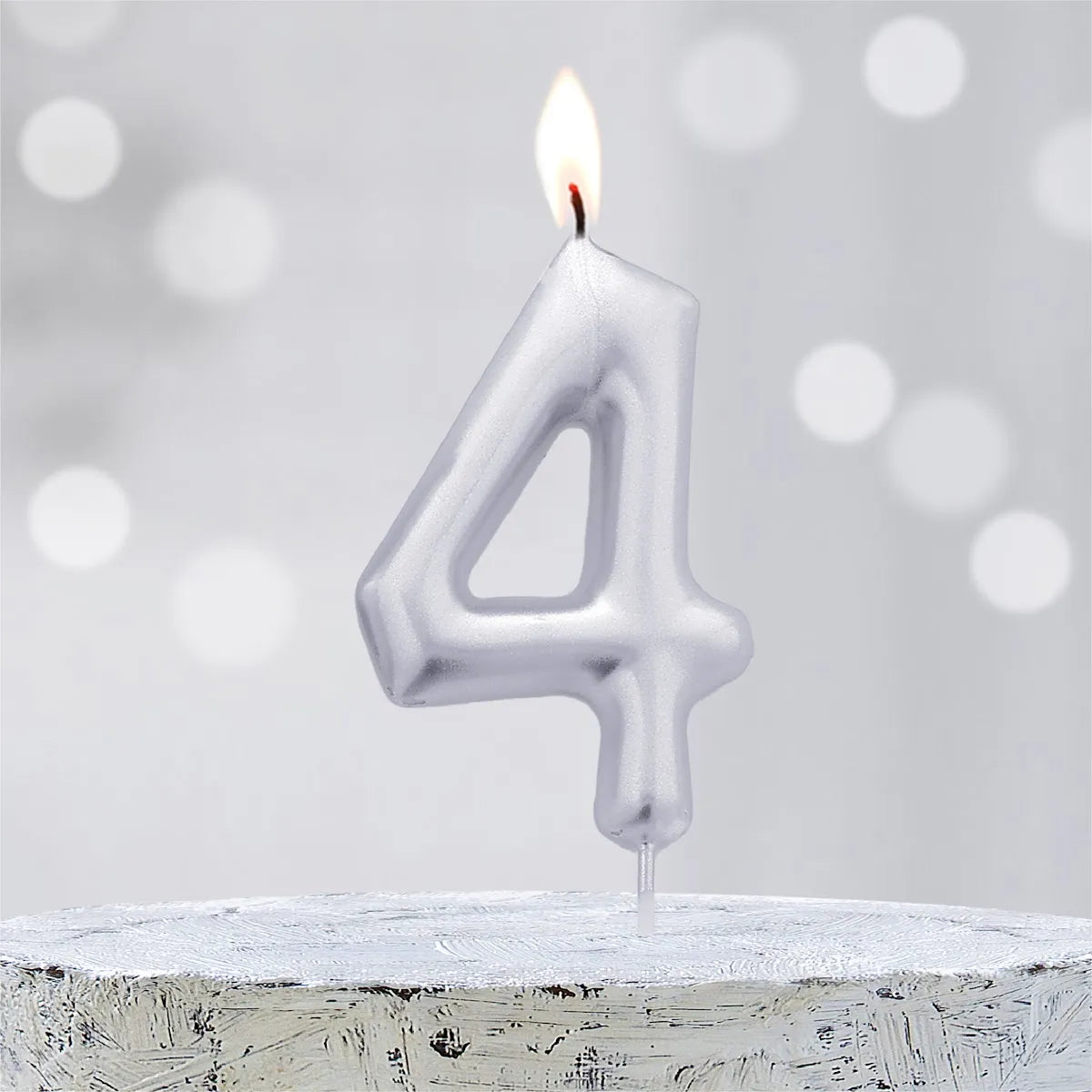 Velas Aniversário Números Prata