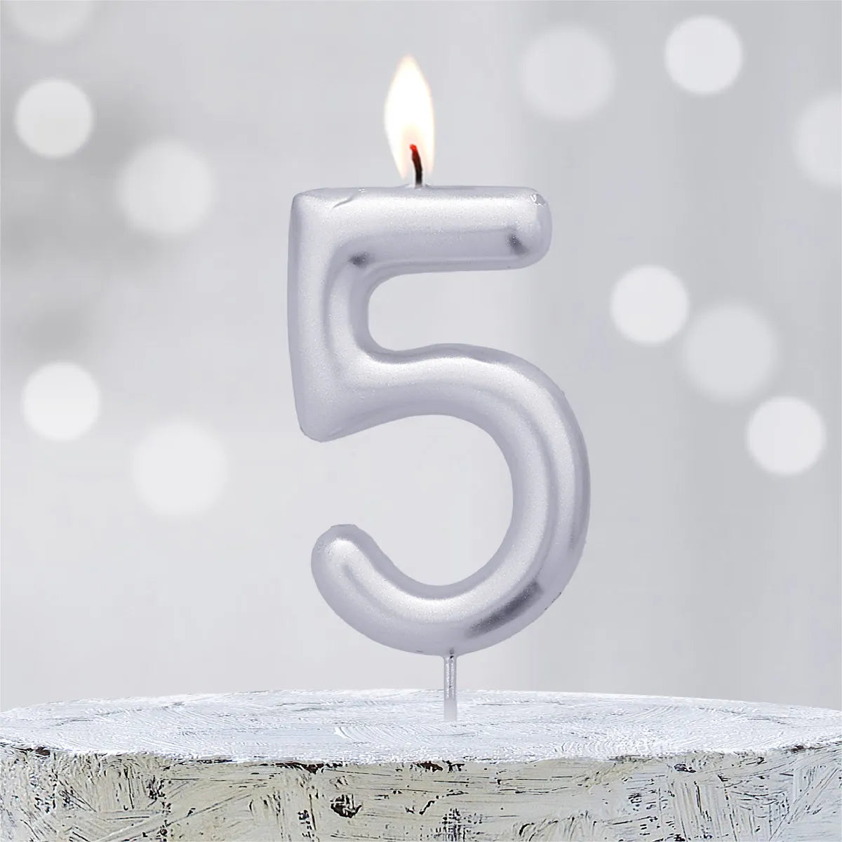 Velas Aniversário Números Prata
