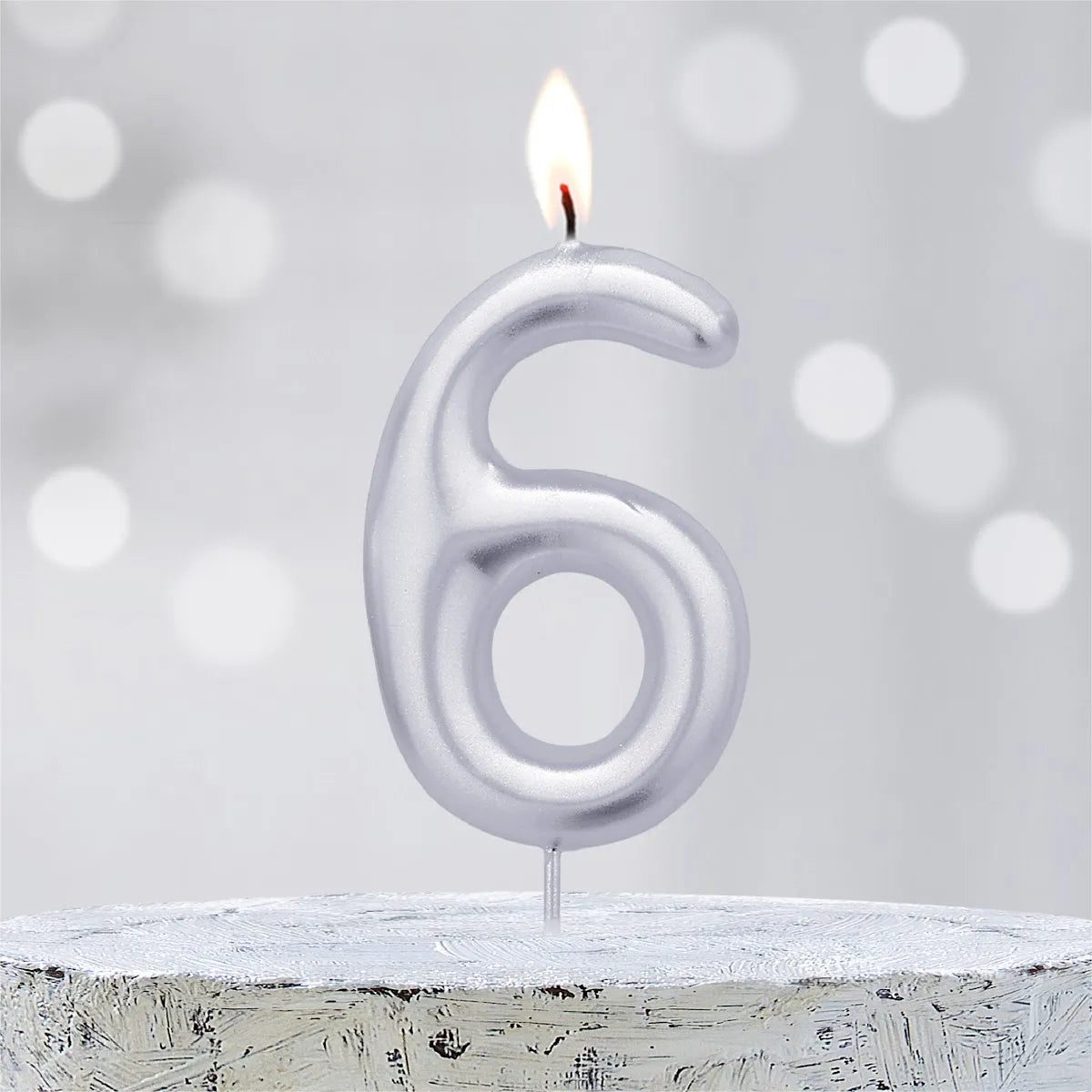 Velas Aniversário Números Prata