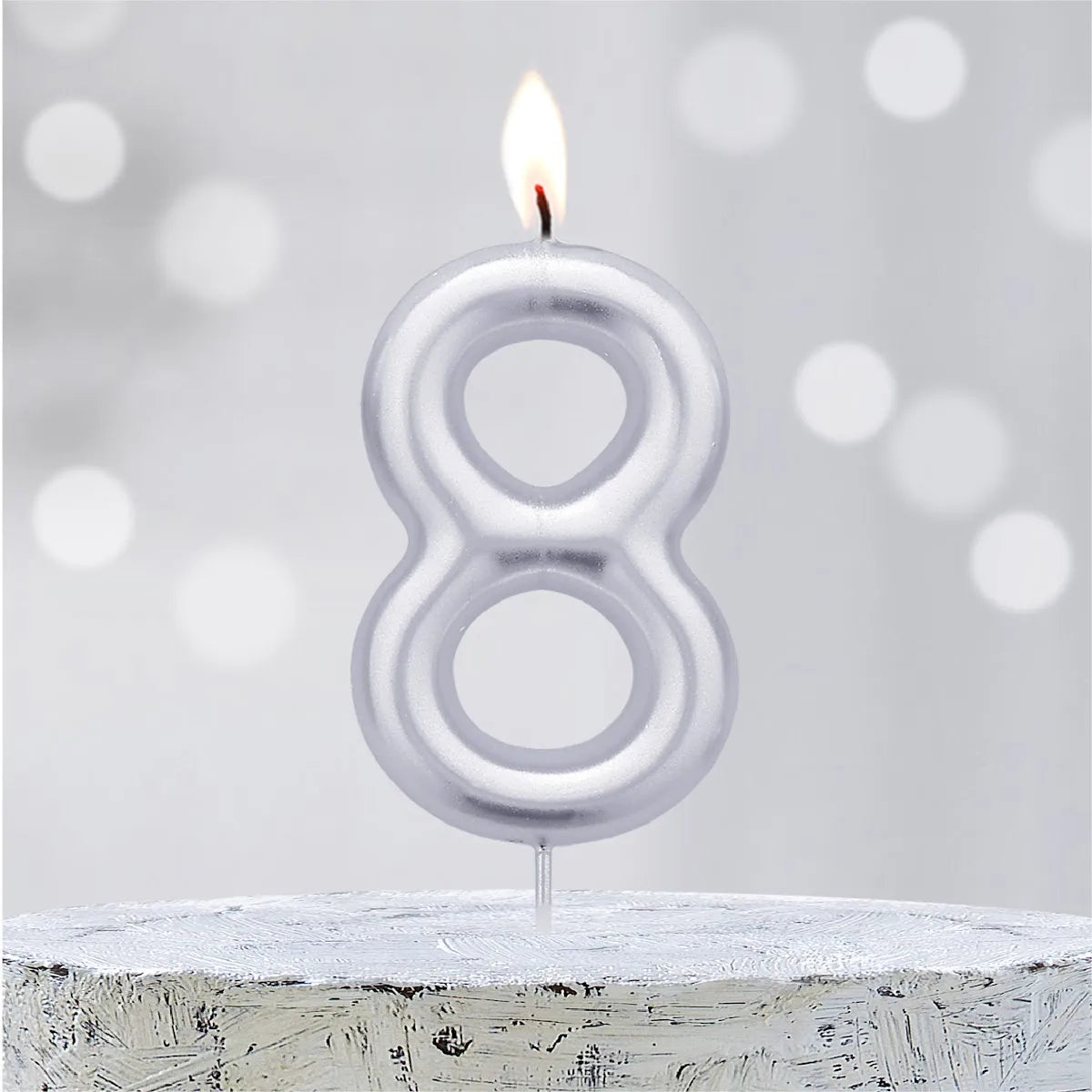 Velas Aniversário Números Prata