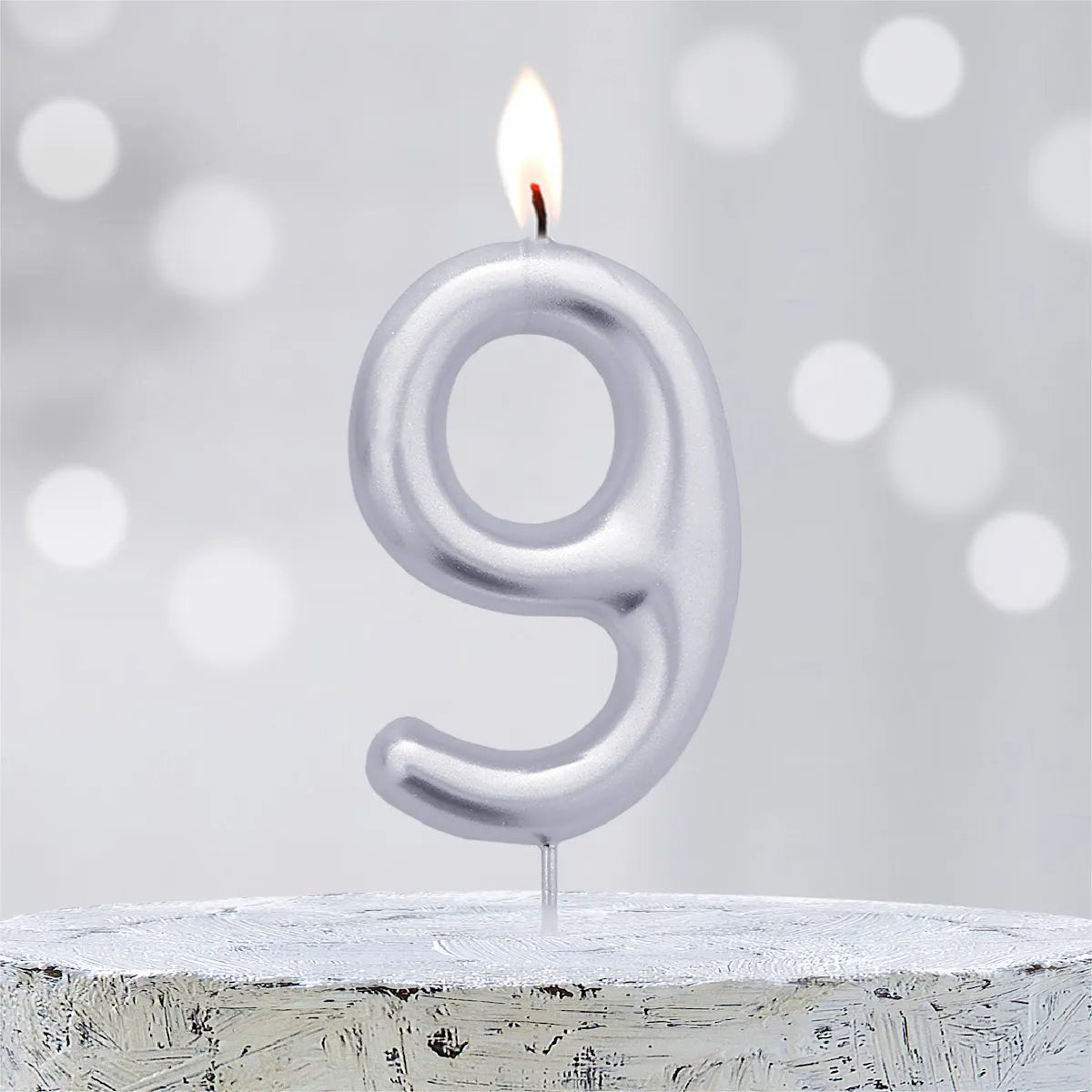 Velas Aniversário Números Prata