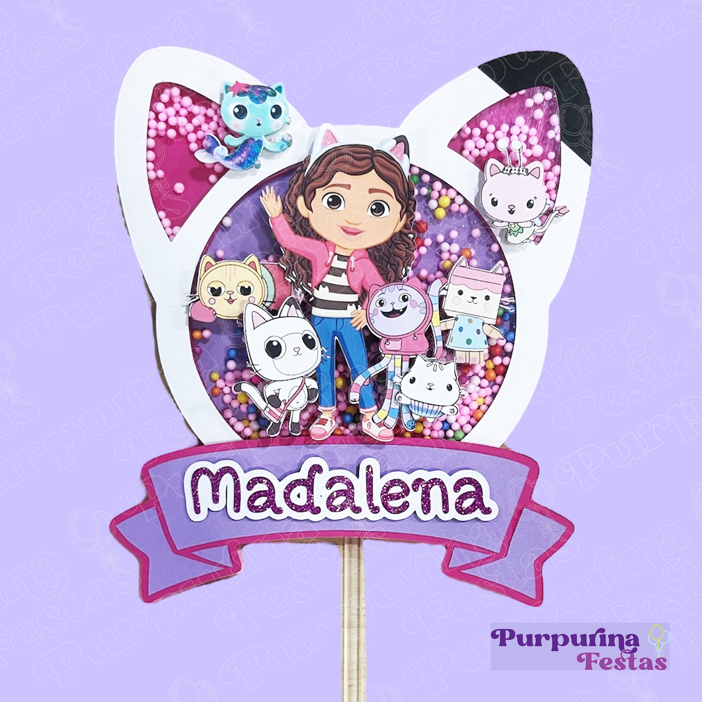 Topo de Bolo A Casa de Bonecas da Gabby - personalizado