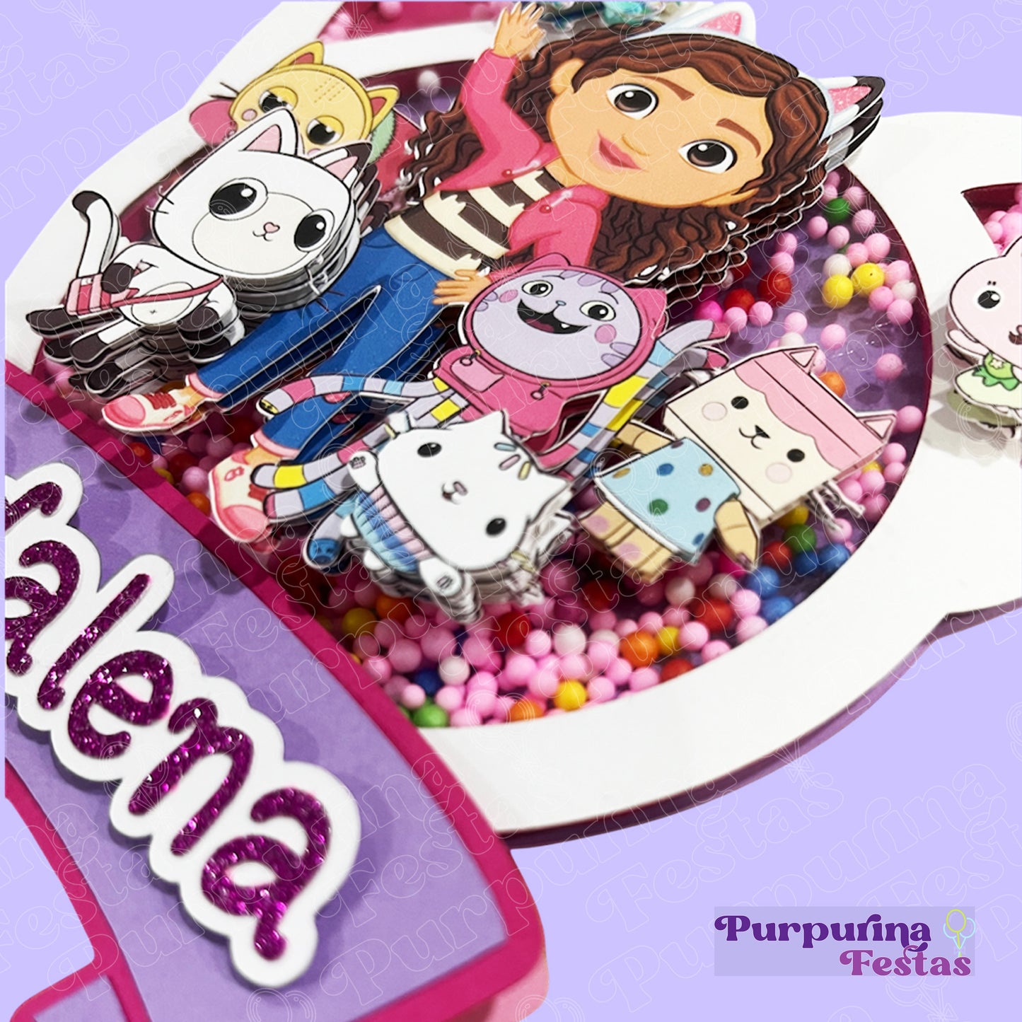 Topo de Bolo A Casa de Bonecas da Gabby - personalizado