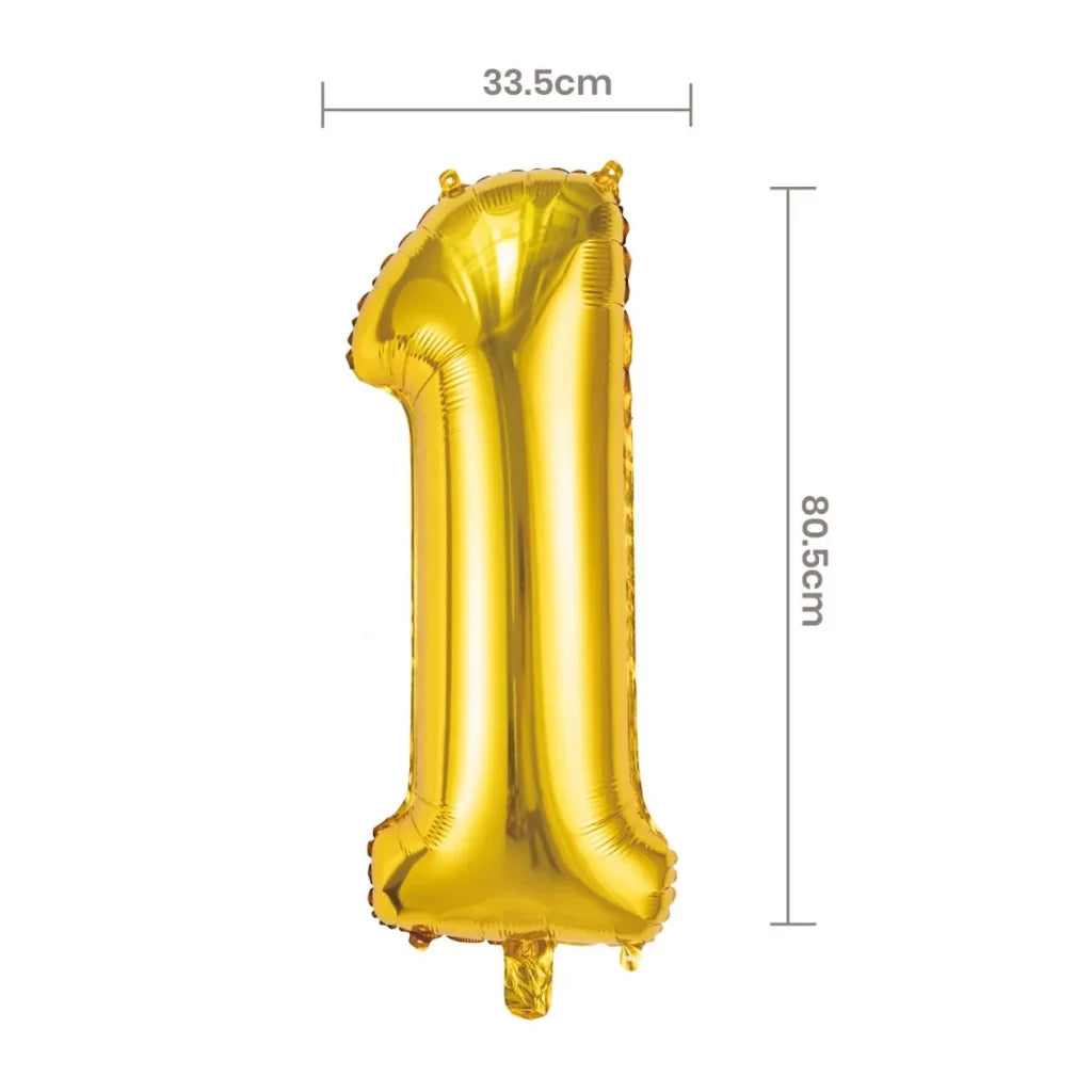 Balões Foil Números 81 cm/ 32" - Dourado