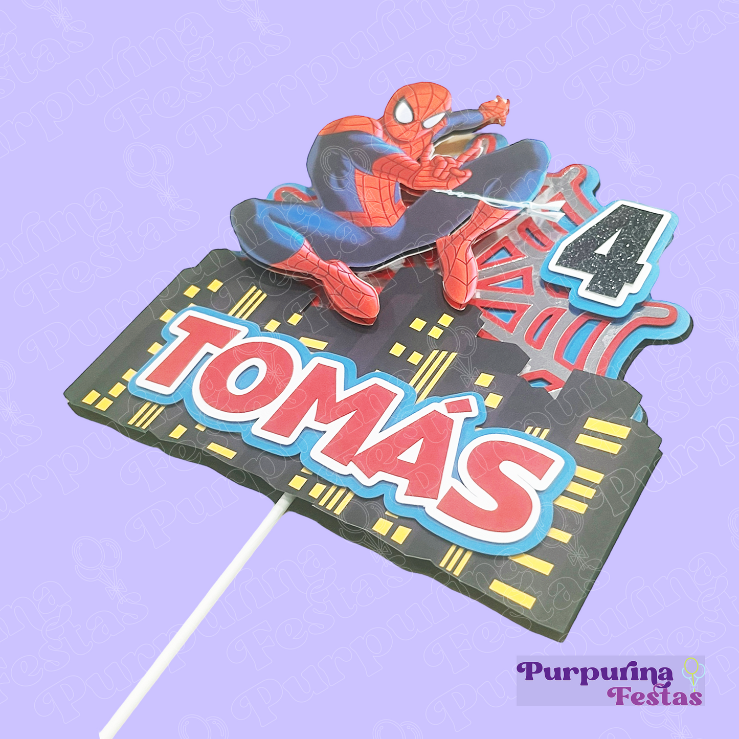 Topo de Bolo Spiderman_ Peronalizado