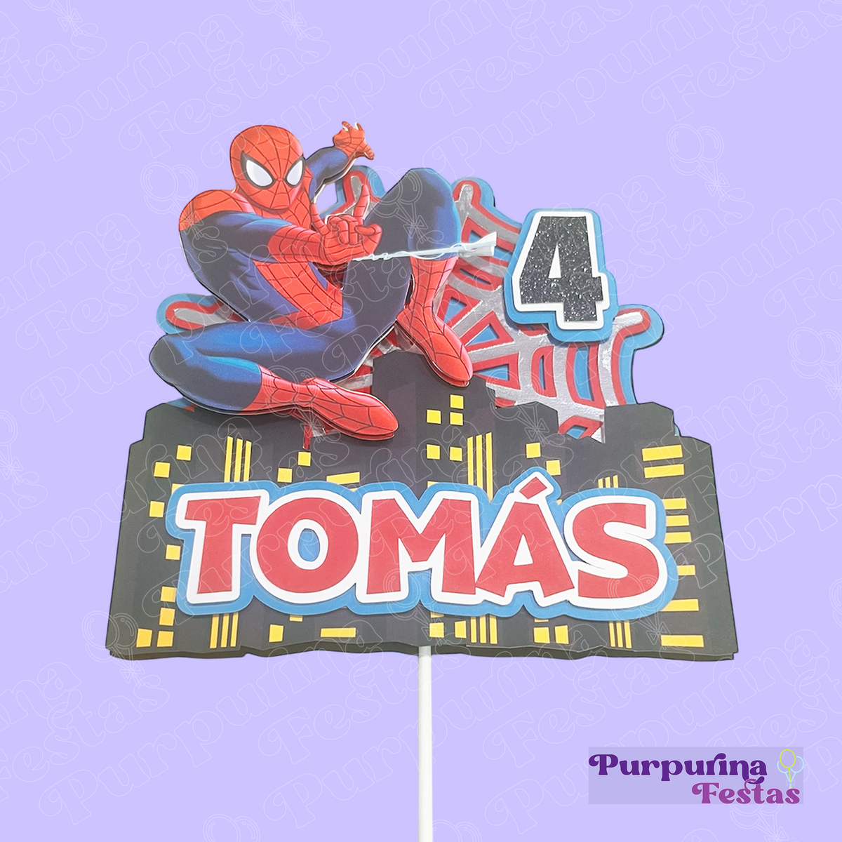 Topo de Bolo Spiderman_ Peronalizado