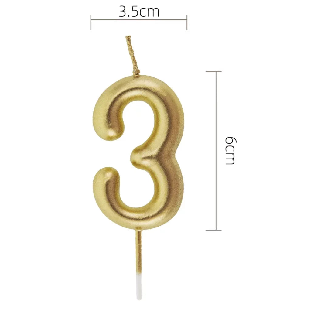 Velas Aniversário Números Dourado