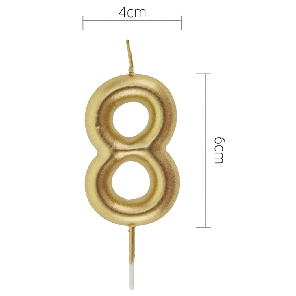 Velas Aniversário Números Dourado