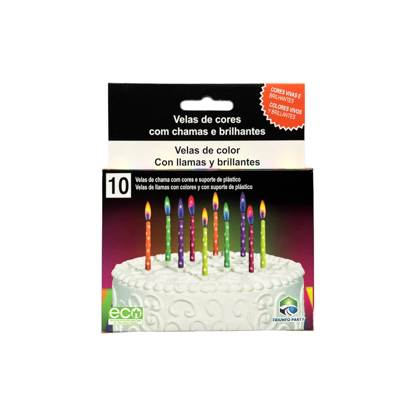 Velas de cores chamas brilhantes