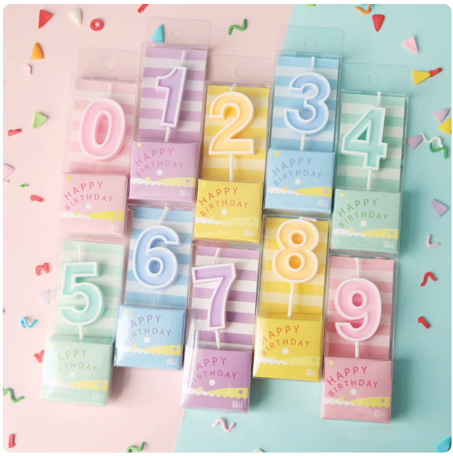Velas Numericas pequenas - cores Pasteles
