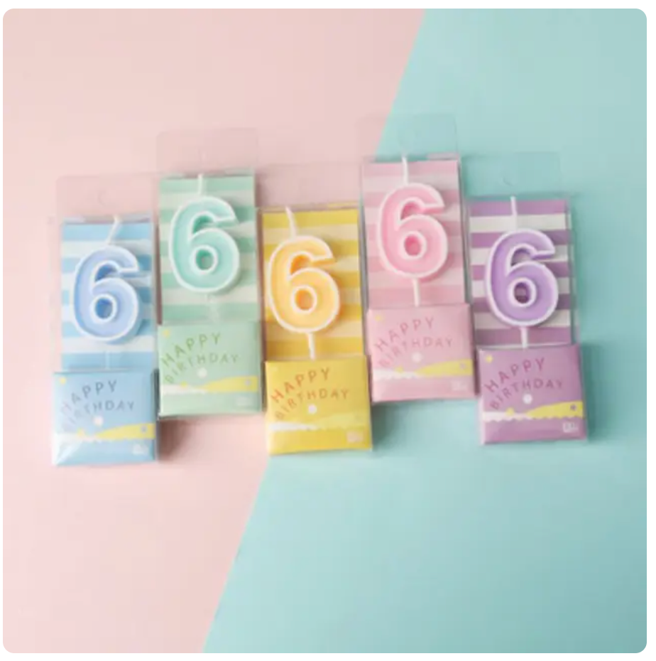 Velas Numericas pequenas - cores Pasteles