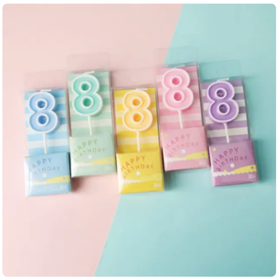 Velas Numericas pequenas - cores Pasteles