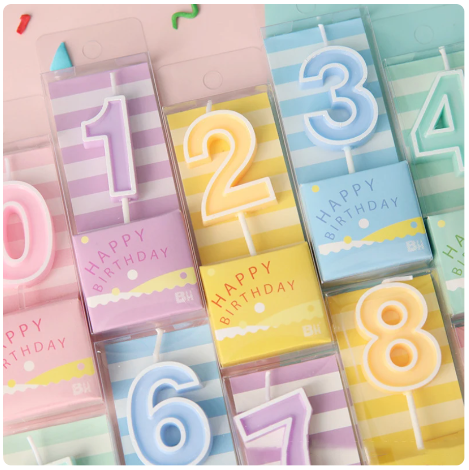 Velas Numericas pequenas - cores Pasteles