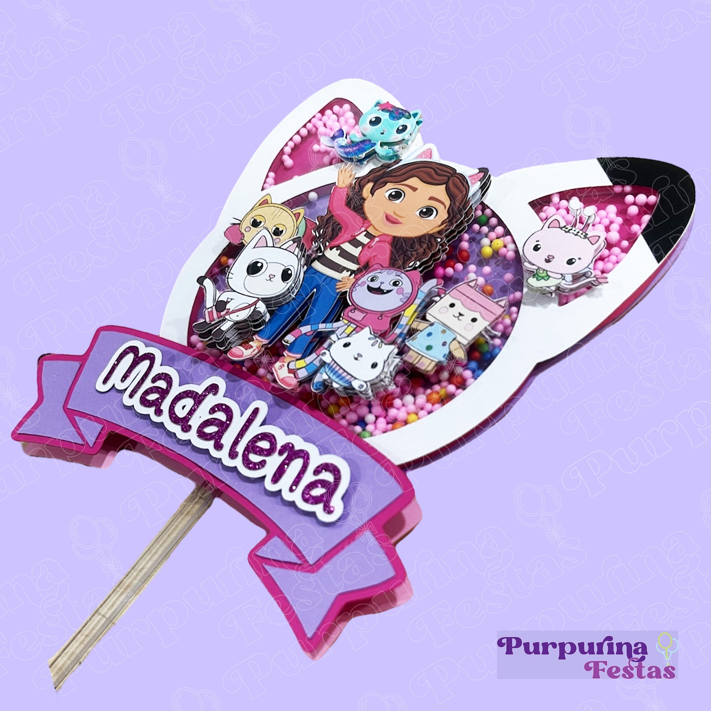 Topo de Bolo A Casa de Bonecas da Gabby - personalizado
