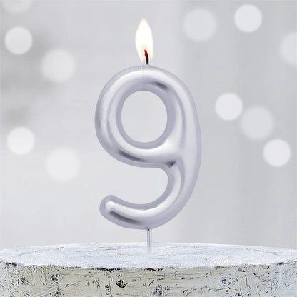 Velas Aniversário Números Prata