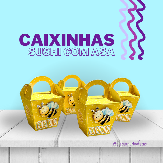 Caixinha sushi com asa - Abelhinhas