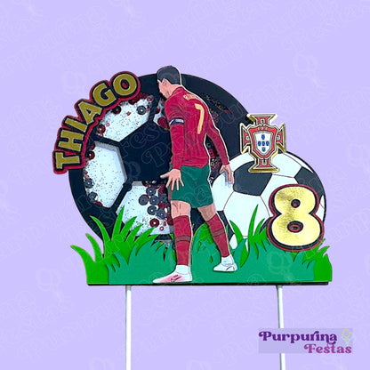 Topo de Bolo Futebol Cr7 - personalizado