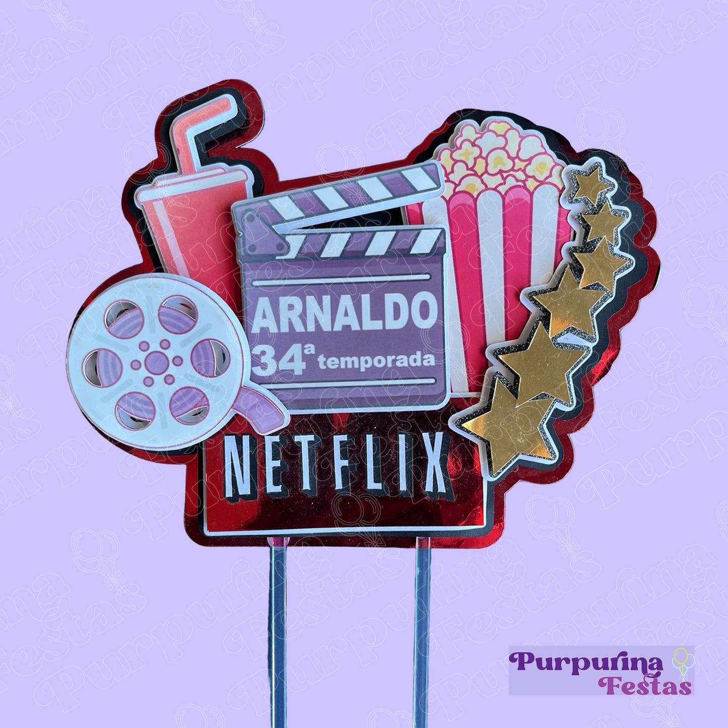 Topo de Bolo Netflix - Personalizado