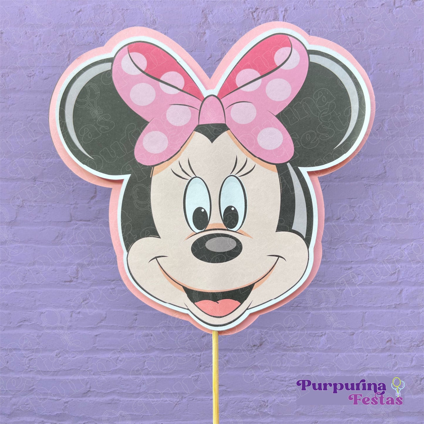 Topo de Bolo Rostro da Minnie -2D