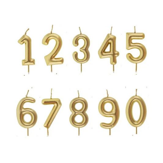 Velas Aniversário Números Dourado